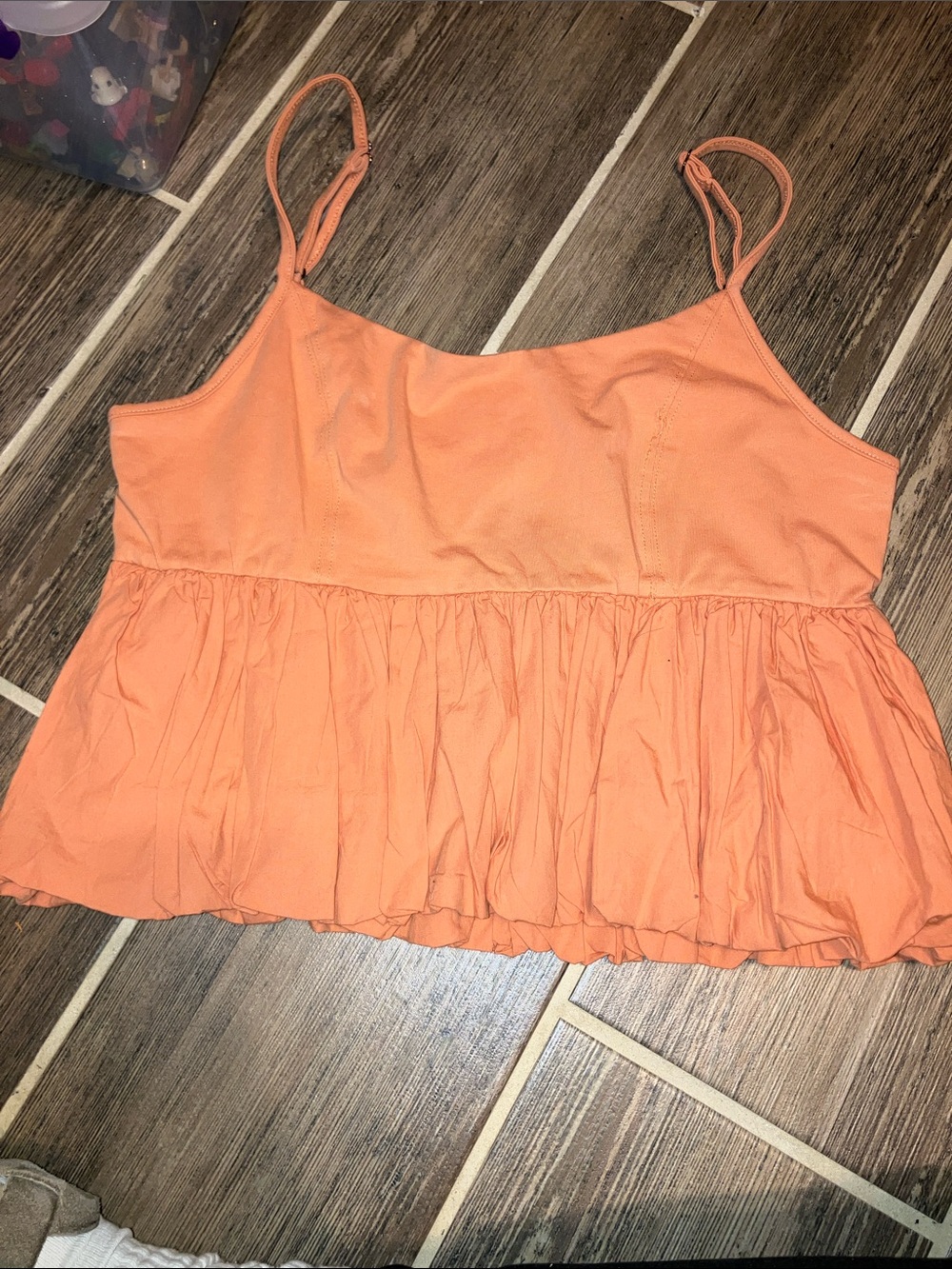 Maeve Anthropologie Ruffled Bubble-Hem Cropped Cami Tank Top Babydoll  NEW W TAG